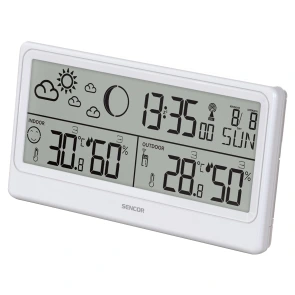 Метеостанція Sencor, внутр/зовн вимірювання, від мережі/АААх3+ААх2, темп-ра, вологість, час, прогноз погоди, білий №4