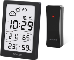 метеостанция Sencor, внутр/наруж измерения, AAAx2+AAx2, темп-ра, влажность, время, черный №2