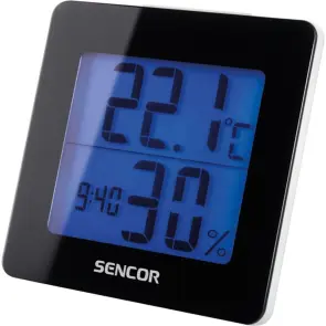Термогігрометр Sencor, внутр. вимірювання, AAx1, темп-ра, вологість, час, чорний №2