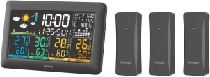 Метеостанція Sencor, внутр/зовн вимірювання, від мережі/AAх3+AAx2, темп-ра, вологість, час, прогноз погоди, атмосферний тиск, чорний №1
