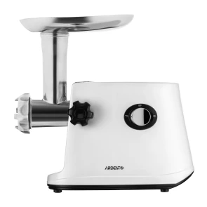 М'ясорубка Ardesto, 1600Вт, 1.6кг/хв, 3 решітки, насадка для ковбас, кеббе, 3 терки, пластик, біло-сріблястий №10