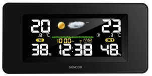 Метеостанція Sencor, внутр/зовн вимірювання, від мережі/АААх3+АААх2, темп-ра, вологість, час, прогноз погоди, атмосферний тиск, чорний №3