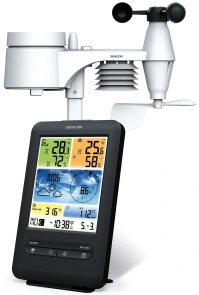 метеостанция Sencor, внутр/наруж измерения, от сети/CR2032x1+AAx3, темп-ра, влажность, время, прогноз погоды, атмосферное давление, шв. ветра, черный №2