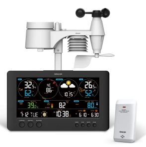 метеостанция Sencor, внутр/наруж измерения, от сети/CR2032x1+AAx2+AAx3, темп-ра, влажность, время, прогноз погоды, атмосферное давление, шв. ветра, подкл. до WIFI, черный №3