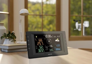 Метеостанція Sencor, внутр/зовн вимірювання, від мережі/CR2032x1+AAx3, темп-ра, вологість, час, прогноз погоди, атмосферний тиск, шв. вітру, чорний №3