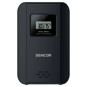 Метеостанція Sencor, внутр/зовн вимірювання, від мережі/AAAх3+AAx2, темп-ра, вологість, час, прогноз погоди, атмосферний тиск, чорний №6