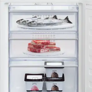 Холодильник Beko встроенный с нижн. мороз., 177x55x55, холод.отд.-185л, мороз.отд.-69л, 2дв., А++, NF, белый №4