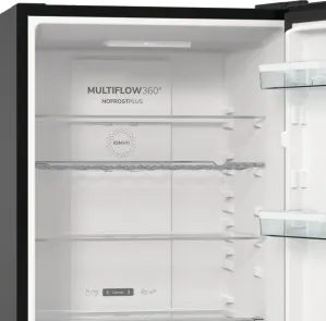Холодильник с нижн. мороз. камерой Gorenje, 185х60х60см, 2 двери, 204(96)л, А++, NoFrost+, LED дисплей, Зона св-ти, черный №10