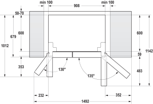 Холодильник Gorenje SBS, 179x68x91см, 2 дв., Х- 368л, М- 167л, A++, NF Plus, Інвертор, диспенсер, Дисплей, сірий №11