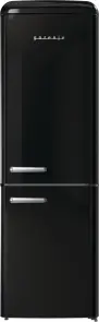 Холодильник с нижн. мороз. камерой Gorenje, 194x66x60см, 2 двери, 204(96)л, А++, Retro, NoFrost+, Внутр. Диспл, Зона св-ти, черный №1