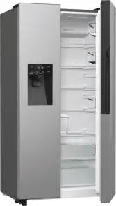 Холодильник SBS Gorenje, 179х70х92см, 2 двері, 376(190)л, А++, NF+, Інв., Зона св-ті, диспенсер, генератор льоду, Зовн. Диспл, нерж №8