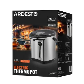 Термопот Ardesto 5л, нержавіюча сталь+пластик, сіро-чорний №9