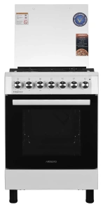 Плита ARDESTO комбі Elegance, 72л, 60x60см, чавун, підсвічування, форсунки LPG (підключення газового балона), знімні направляючі, білий №1