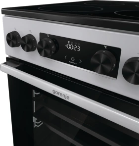 Плита Gorenje електрична склокерамічна, 70л, 50x60см, дисплей, програматор, сірий №5