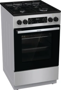 Плита Gorenje комбинированная, 62л, 50x60см, дисплей, IconLed, эмалированные, титан. №1