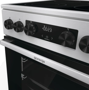 Плита Gorenje электрическая стеклокерамическая, 70л, 50x60см, дисплей, программатор, нерж. №6