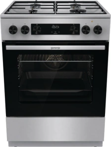 Плита Gorenje комбинированная, 71л, 60x60см, дисплей, эмалированный реш, программатор IconLed,нерж №2