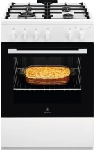 Плита Electrolux газовая, 59л, 60x60см, чугун, белый