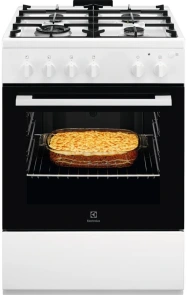 Плита Electrolux газовая, 59л, 60x60см, чугун, белый №1