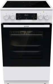 Плита Gorenje электрическая стеклокерамическая, 70л, 50x60см, дисплей, приготовление с паром, программатор, белый №1