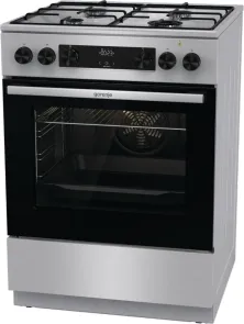 Плита Gorenje комбинированная, 71л, 60x60см, дисплей, эмалированный реш, программатор IconLed,нерж №9