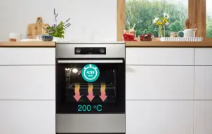 Плита Gorenje електрична склокерамічна, 71л, 60x60см, дисплей, програматор, нерж №4