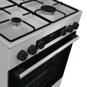 Плита Gorenje комбинированная, 71л, 60x60см, дисплей, эмалированный реш, программатор IconLed,нерж №10