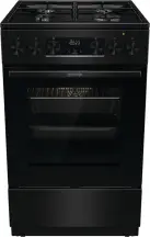 Плита Gorenje комбинированная, 62л, 50x60см, дисплей, IconLed, эмалированный, черный