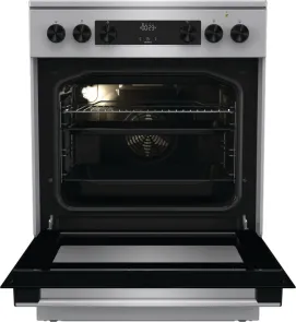 Плита Gorenje електрична склокерамічна, 71л, 60x60см, дисплей, програматор, нерж №5