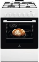 Плита Electrolux комбинированная 3 газ+1 электро, 57л, 60x60см, конвекция, белый