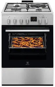 Плита Electrolux комбинированная 3 газ + 1 электро, 58л, 60x60см, дисплей, конвекция, пара, нерж. №2