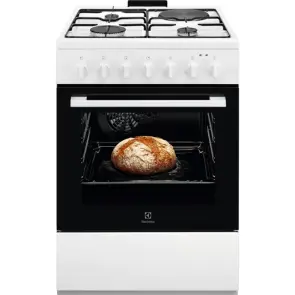 Плита Electrolux комбинированная 3 газ+1 электро, 57л, 60x60см, конвекция, белый №2