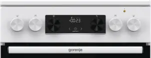 Плита Gorenje электрическая стеклокерамическая, 70л, 50x60см, дисплей, приготовление с паром, программатор, белый №5