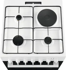 Плита Electrolux комбинированная 3 газ+1 электро, 57л, 60x60см, конвекция, белый №4