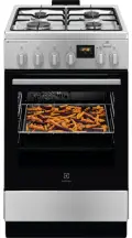 Плита Electrolux комбинированная, 58л, 50x60см, дисплей, конвекция, чугун, пара, нерж.