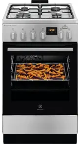 Плита Electrolux комбинированная, 58л, 50x60см, дисплей, конвекция, чугун, пара, нерж. №1
