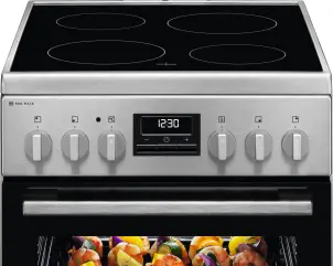 Плита Electrolux электрическая стеклокерамическая, 57л, 50x60см, дисплей, конвекция, манжальная подставка, нерж. №4