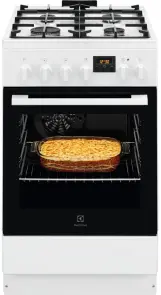 Плита Electrolux комбинированная, 57л, 50x60см, дисплей, конвекция, чугун, белый №1