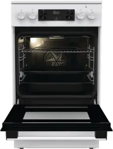 Плита Gorenje электрическая стеклокерамическая, 70л, 50x60см, дисплей, приготовление с паром, программатор, белый №7