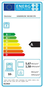Плита Electrolux газовая, 59л, 60x60см, белый №5
