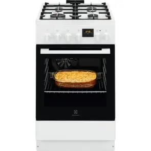 Плита Electrolux комбинированная, 57л, 50x60см, дисплей, конвекция, чугун, белый №2