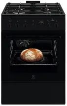 Плита Electrolux комбинированная, 58л, 60x60см, дисплей, конвекция, чугун, пара, черный