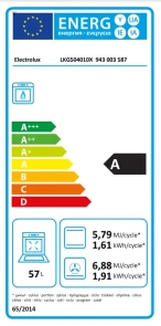 Плита Electrolux газовая, 57л, 50x60см, нерж. №7