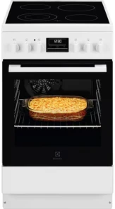 Плита Electrolux электрическая стеклокерамическая, 57л, 50x60см, дисплей, конвекция, белый №1