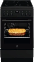 Плита Electrolux электрическая стеклокерамическая, 57л, 50x60см, дисплей, конвекция, черный матовый