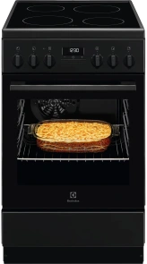 Плита Electrolux электрическая стеклокерамическая, 57л, 50x60см, дисплей, конвекция, черный матовый №1
