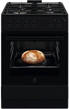 Плита Electrolux газовая, 59л, 60x60см, чугун, черный