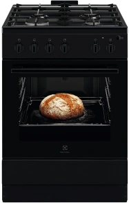 Плита Electrolux газовая, 59л, 60x60см, чугун, черный №1