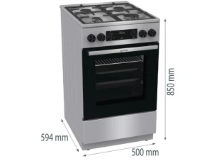 Плита Gorenje комбинированная, 70л, 50x60см, дисплей, чугун, нерж. №4