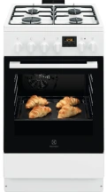Плита Electrolux комбинированная, 57л, 50x60см, дисплей, конвекция, белый